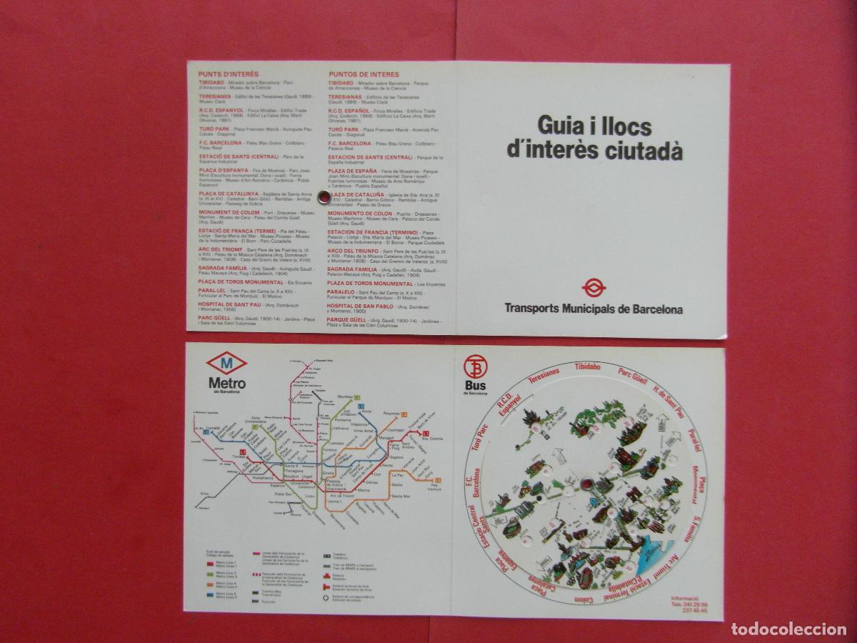 Coleccionismo billetes de transporte: REF: BCN100 - COL. BARCELONA - GUIA Y LUGARES DE INTERES GIRA RUEDA LINEAS BUS METRO LLEGAR -LEEINT