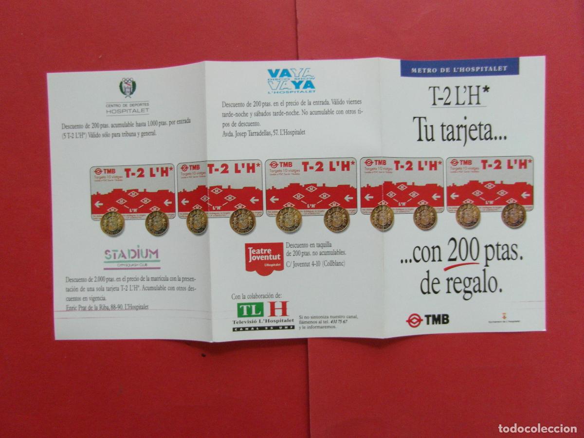 Coleccionismo billetes de transporte: REF: BCN100 - COL. BARCELONA - FOLLETO HISTORICO TARJETA T2 HOSPITALET METRO AUTOBUS -LEEINT