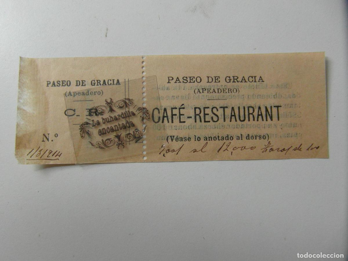 Coleccionismo billetes de transporte: APEADERO PASEO DE GRACIA CAFE RESTAURANTE VALEDERO COMO BILLETE DE ANDEN - MZA RENFE