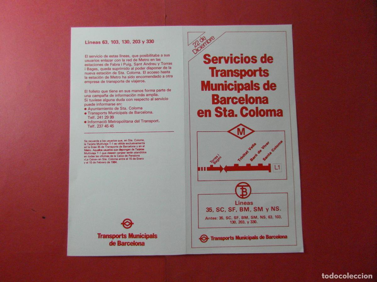 Coleccionismo billetes de transporte: REF: BCN100 - COL. BARCELONA LINEAS SANTA COLOMA 35 SC SF BM SM NS METRO AMPLIACION LINEA 1 -LEEINT