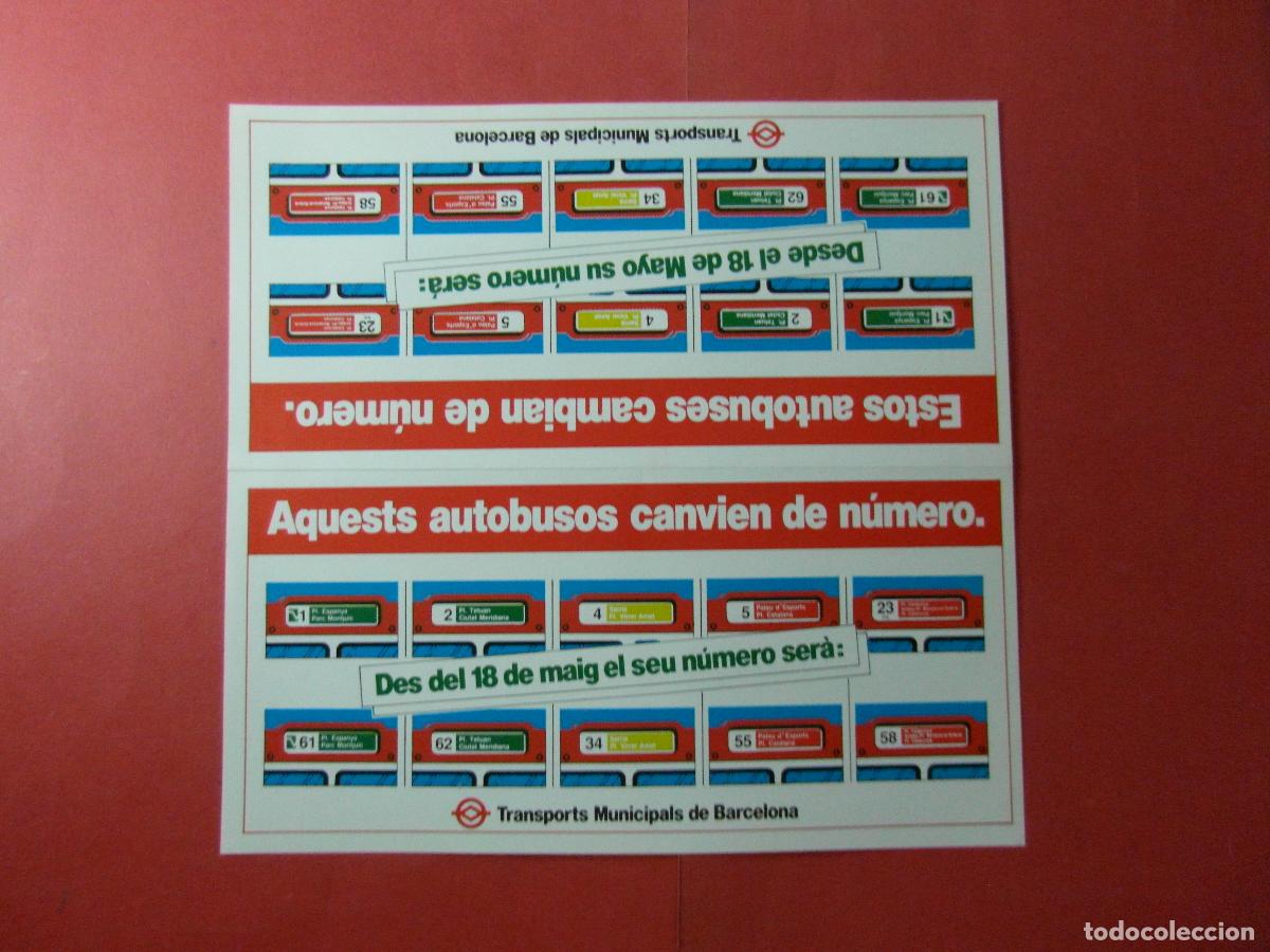 Coleccionismo billetes de transporte: REF: BCN100 - COL. BARCELONA ESTOS AUTOBUSES CAMBIAN DE NUMERO DE LINEA -LEEINT