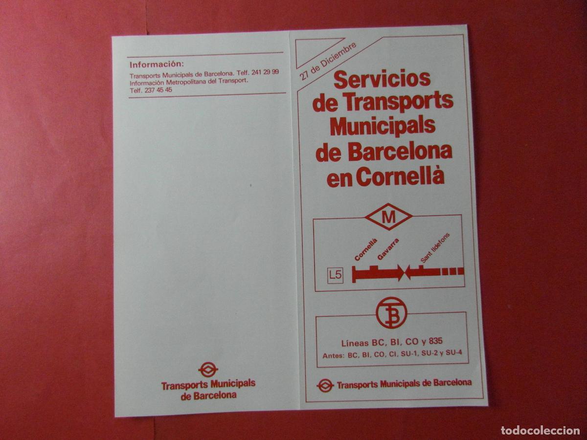 Coleccionismo billetes de transporte: REF: BCN100 - COL. BARCELONA METRO Y AUTOBUS EN CORNELLA CN 835 BC BI CO CI SU-1 SU-2 SU-4 -LEEINT
