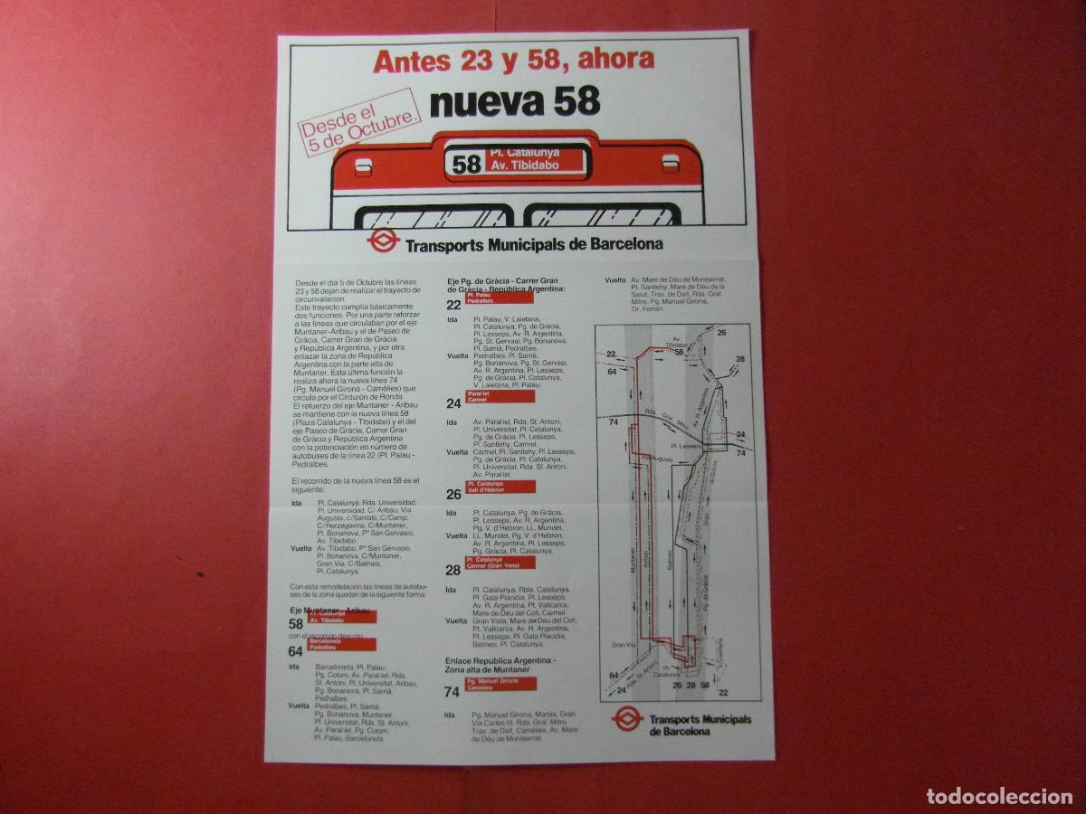 Coleccionismo billetes de transporte: REF: BCN100 - COL. BARCELONA AUTOBUS ANTES 26 Y 58 NUEVA 58 -LEEINT