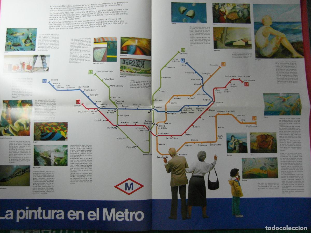 Coleccionismo billetes de transporte: REF: BCN100 - COL. BARCELONA CARTEL LA PINTURA AL METRO PLANO ESTACIONES CON PINTURAS -LEEINT
