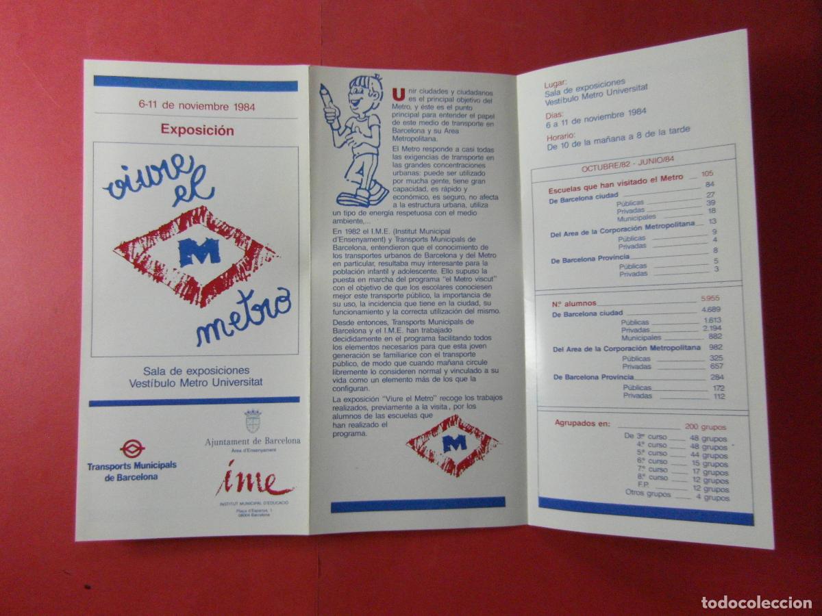 Coleccionismo billetes de transporte: REF: BCN100 - COL. BARCELONA LA PINTURA AL METRO EXPOSICION 1984 CURSO 82-84 UNIVERSIDAD -LEEINT