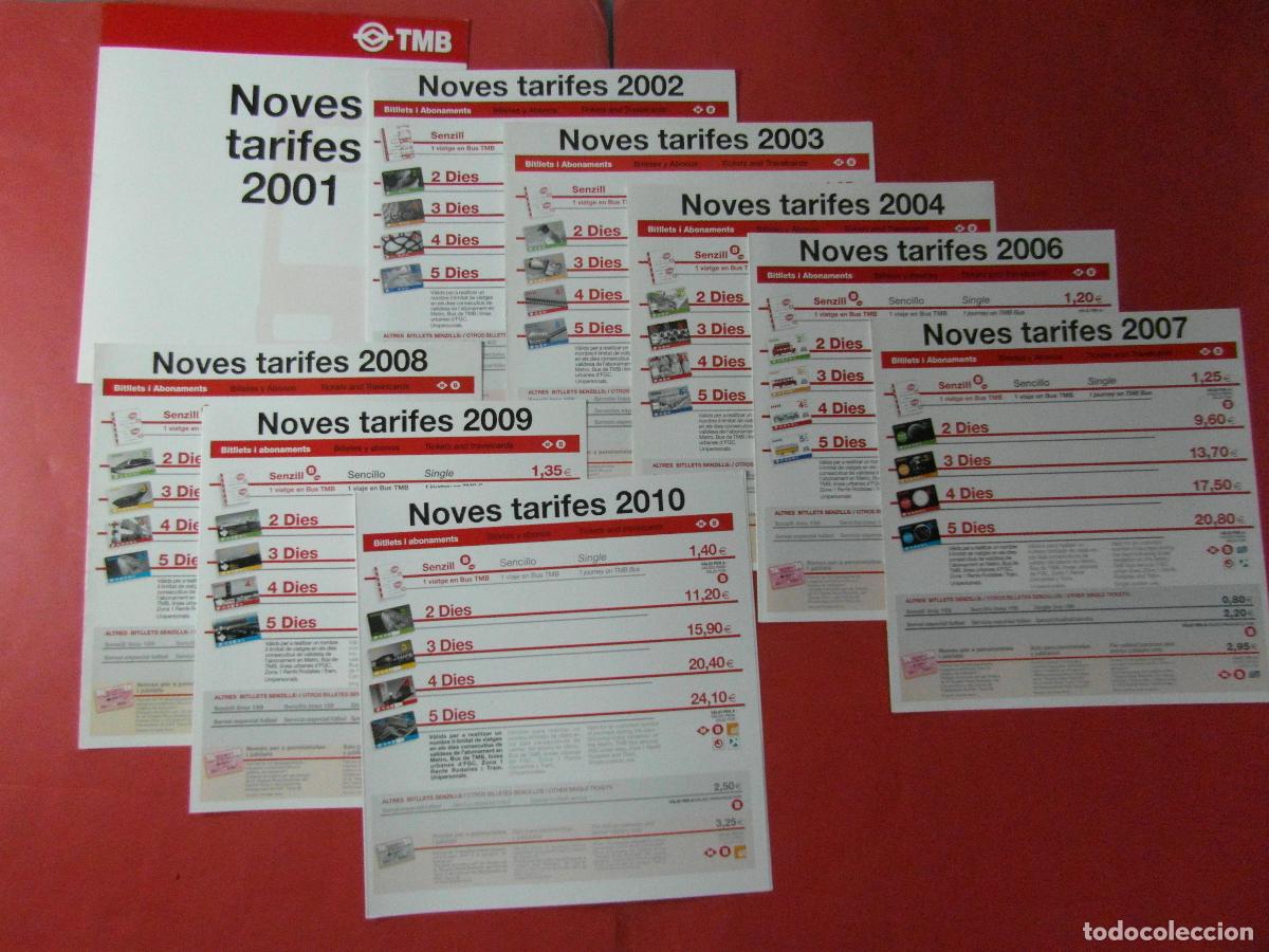 Coleccionismo billetes de transporte: REF: BCN100 - COL. BARCELONA 9 FOLLETOS DIFERENTES A&Ntilde;OS TARIFAS METRO AUTOBUS -LEEINT