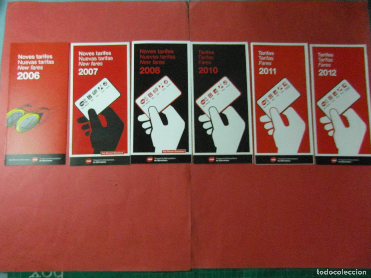 Coleccionismo billetes de transporte: REF: BCN100 - COL. BARCELONA 6 FOLLETOS DIFERENTES A&Ntilde;OS TARIFAS METRO AUTOBUS -LEEINT