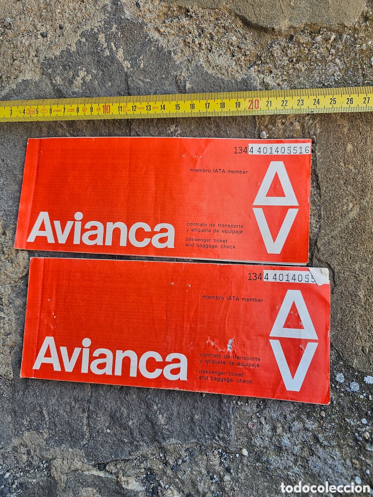 Coleccionismo billetes de transporte: Lote de billetes/pasajes de avi&oacute;n vintage de Avianca (a&ntilde;os 70/80) - Coleccionismo ef&iacute;mera/aviaci&oacute;n