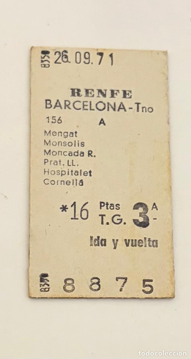 Sammeln von Fahrkarten: ANTIGUO BILLETE TREN RENFE BARCELONA TERMINO
