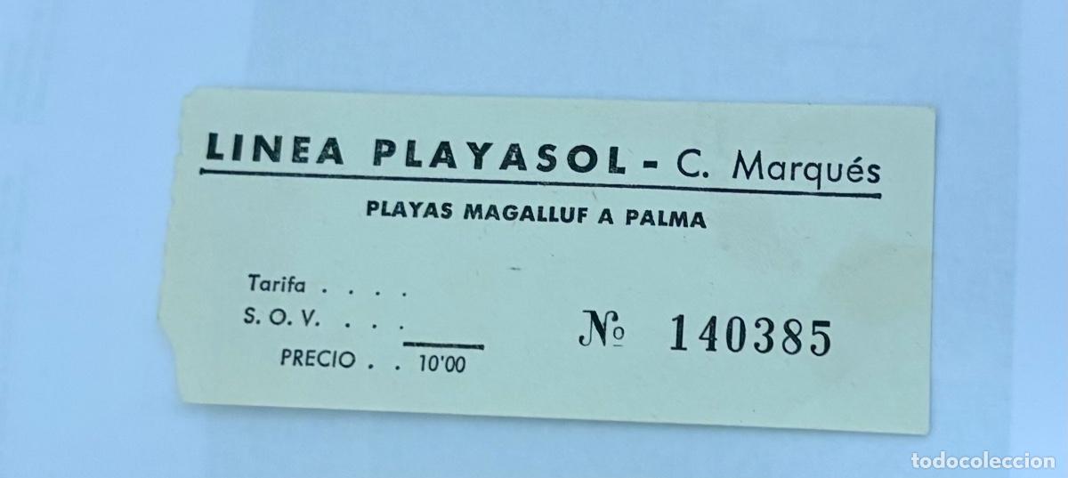 Coleccionismo billetes de transporte: ANTIGUO BILLETE DE L&Iacute;NEA PLAYASOL PLAYAS MAGALLUF a PALMA MALLORCA