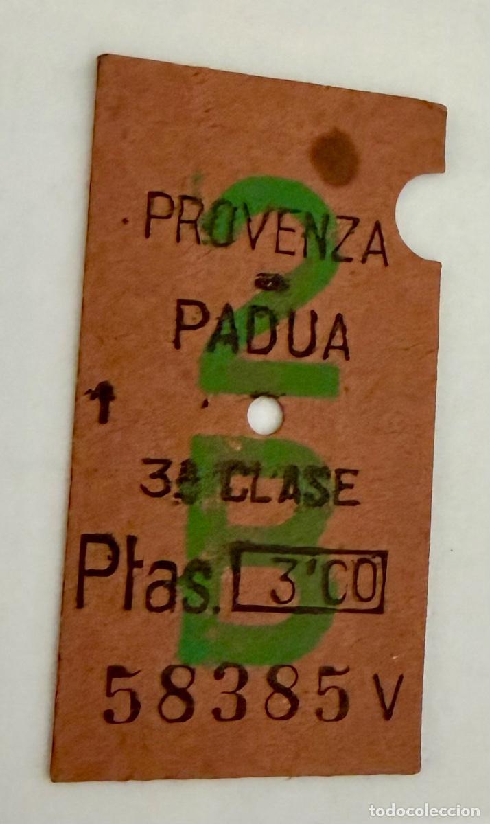 Coleccionismo billetes de transporte: Antiguo Billete tipo Edmonson Ferrocarril de Catalu&ntilde;a -Provenza a Padua