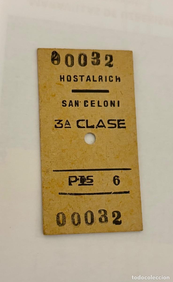 Coleccionismo billetes de transporte: Antiguo Billete Ferrocarril Hostalrich - San Celoni
