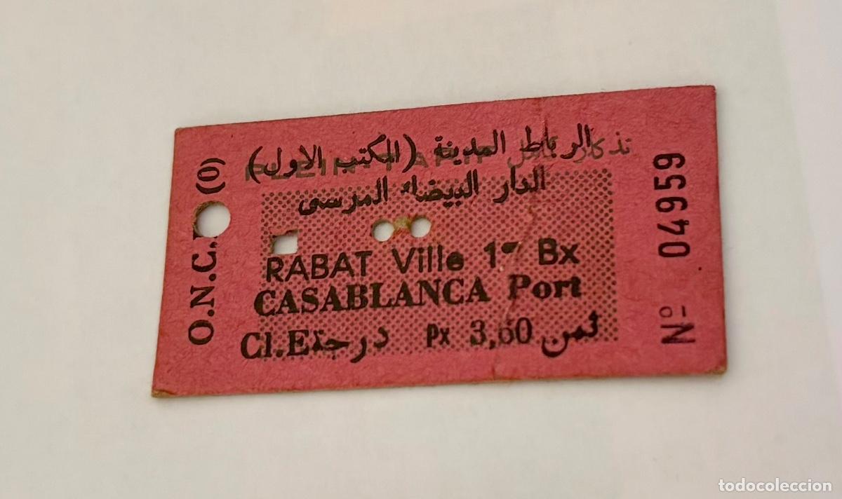 Coleccionismo billetes de transporte: Antiguo Billete tipo Edmonson RABAT - CASABLANCA