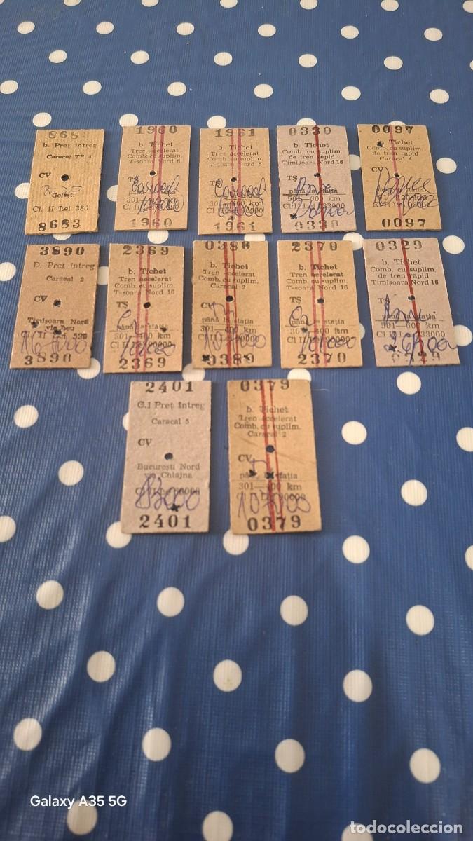 Coleccionismo billetes de transporte: Lote de 12 antiguos billetes de tren de ciudades de Ruman&iacute;a a&ntilde;os 60