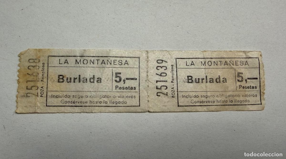 Coleccionismo billetes de transporte: ANTIGUOS BILLETES DE AUTOB&Uacute;S LA MONTA&Ntilde;ESA - BURLADA