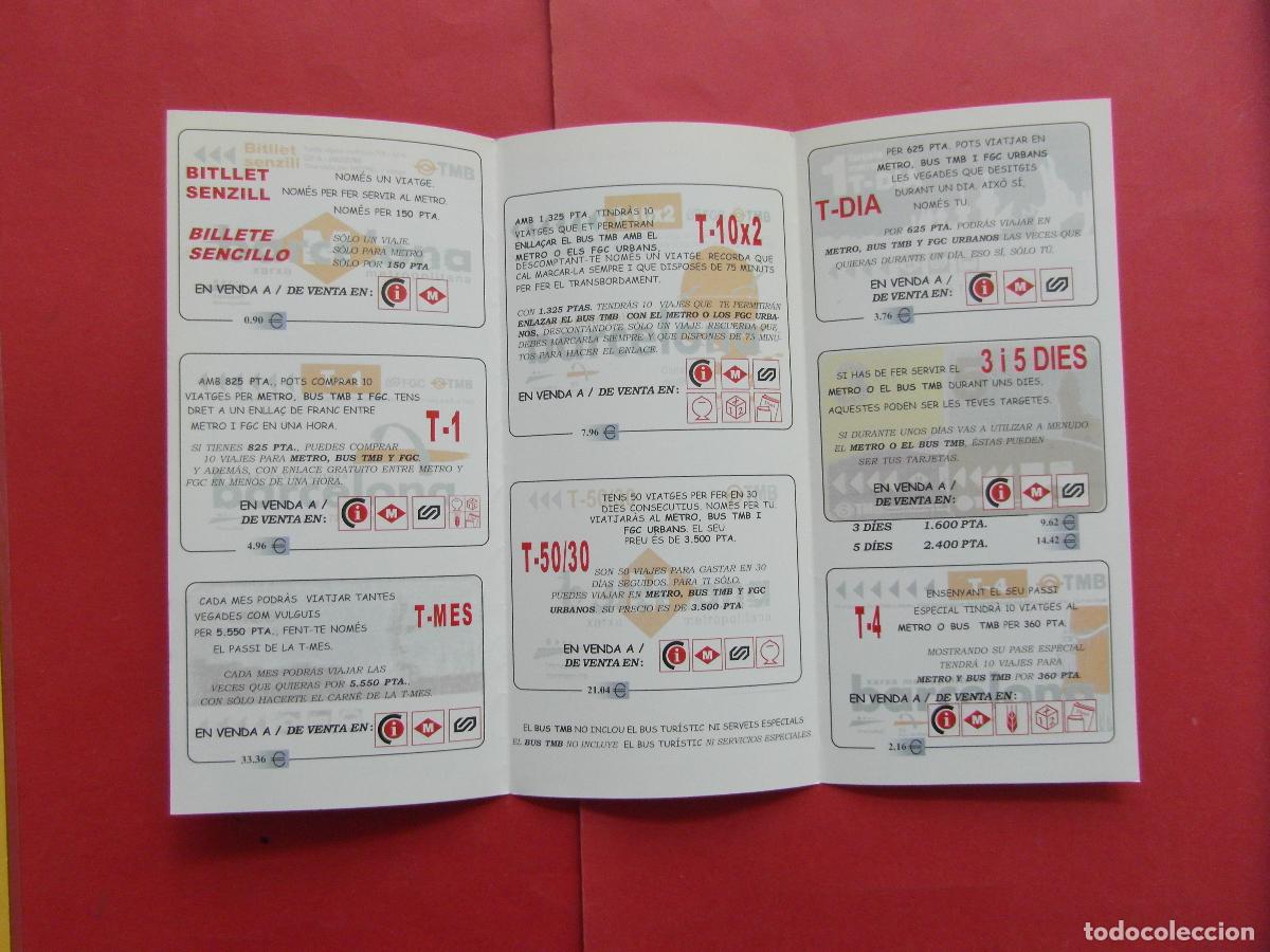 Coleccionismo billetes de transporte: REF: BCN100 - COL. BARCELONA FOLLETO TRANSPORTES NUEVAS TARJETAS TARIFAS 2000 -LEEINT