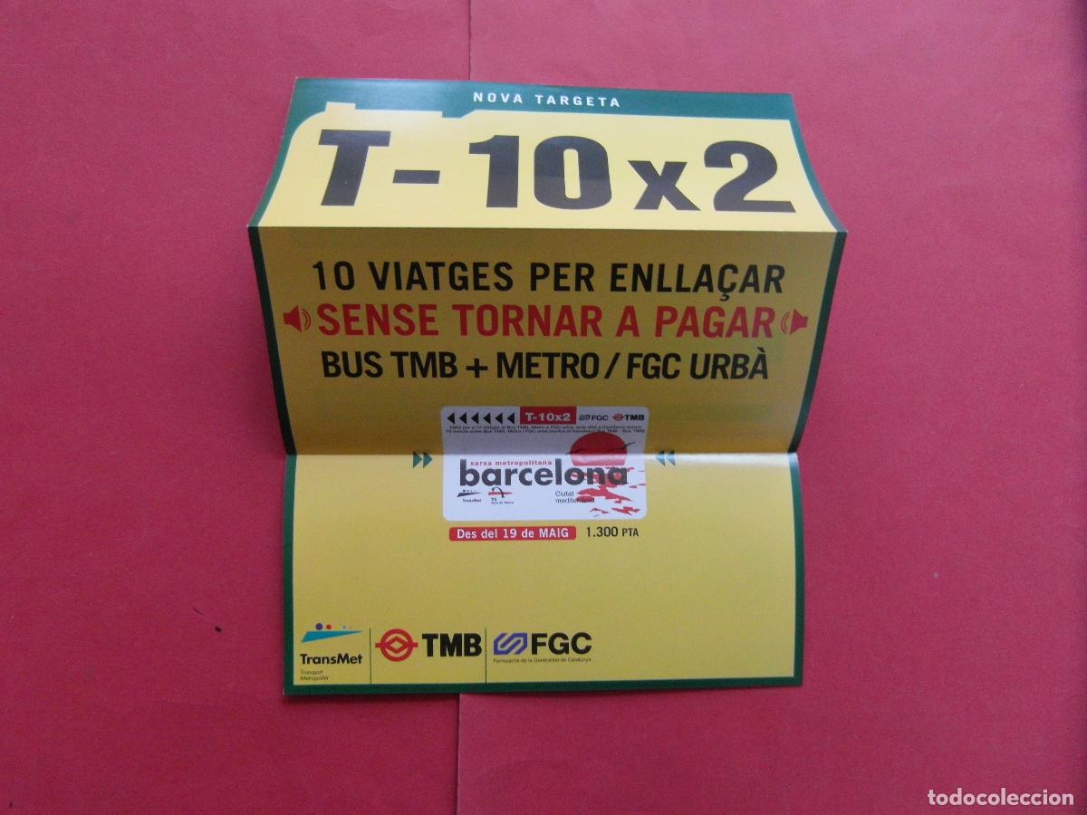 Coleccionismo billetes de transporte: REF: BCN100 - COL. BARCELONA FOLLETO TRANSPORTES NUEVAS TARJETAS 10X2 FGC FERROCARRILES TRANSMET LEE