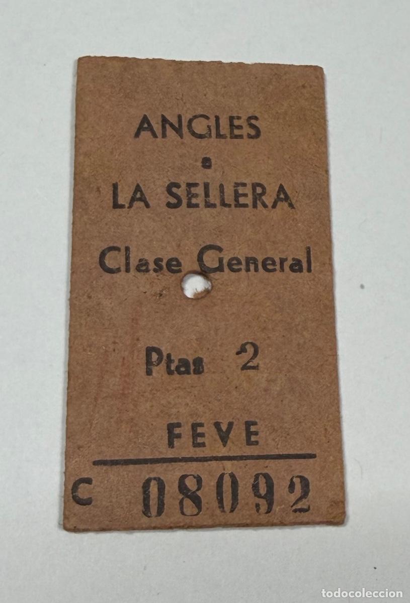 Coleccionismo billetes de transporte: Antiguo Billete tipo Edmonson Ferrocarril FEVE - Angles a La Sellera