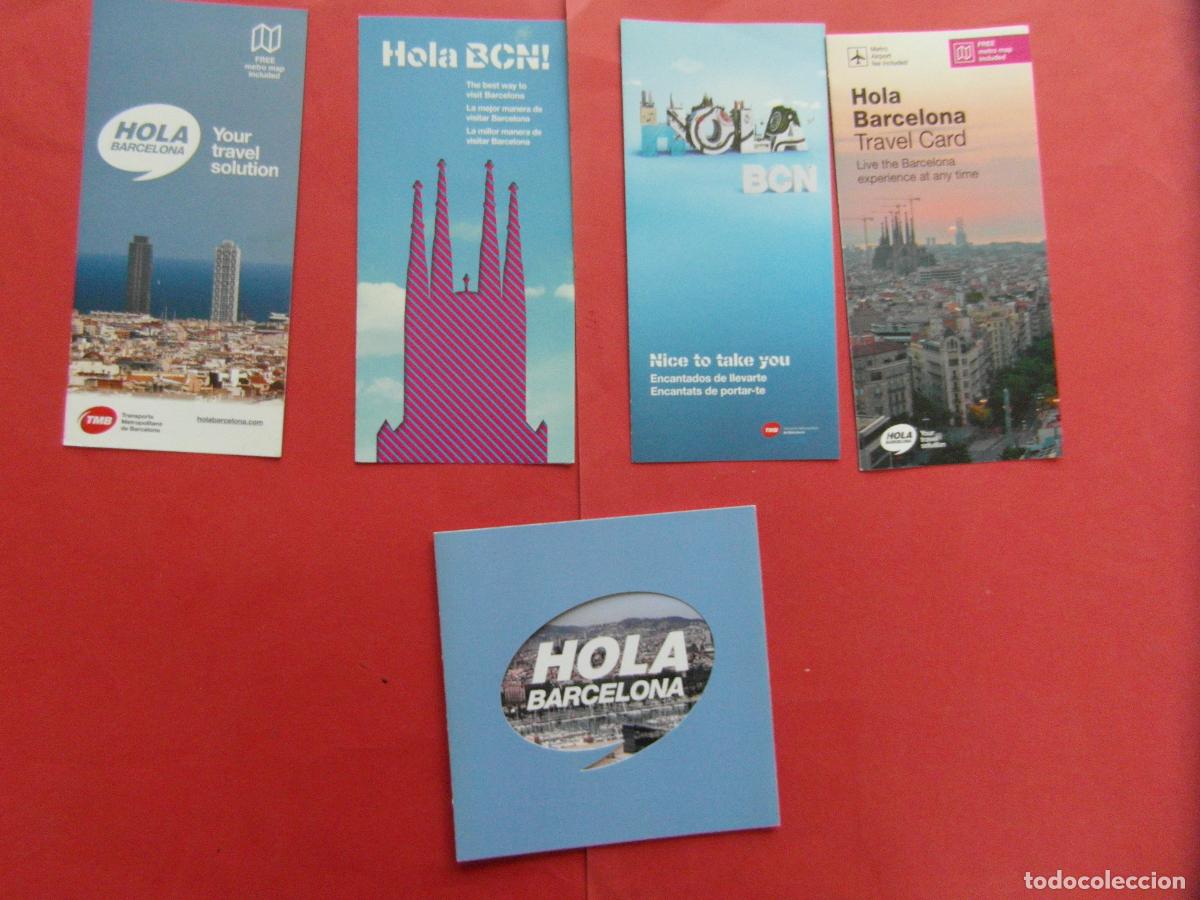 Coleccionismo billetes de transporte: REF: BCN100 - COL. BARCELONA 5 FOLLETO A&Ntilde;OS DIFERENTES TARJETA HOLA BARCELONA TARIFAS -LEEINT