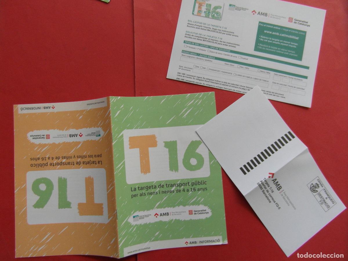 Coleccionismo billetes de transporte: REF: BCN100 - COL. BARCELONA FOLLETO SOLICITUD TARJETA T-16 DE 4 A 16 A&Ntilde;OS -LEEINT