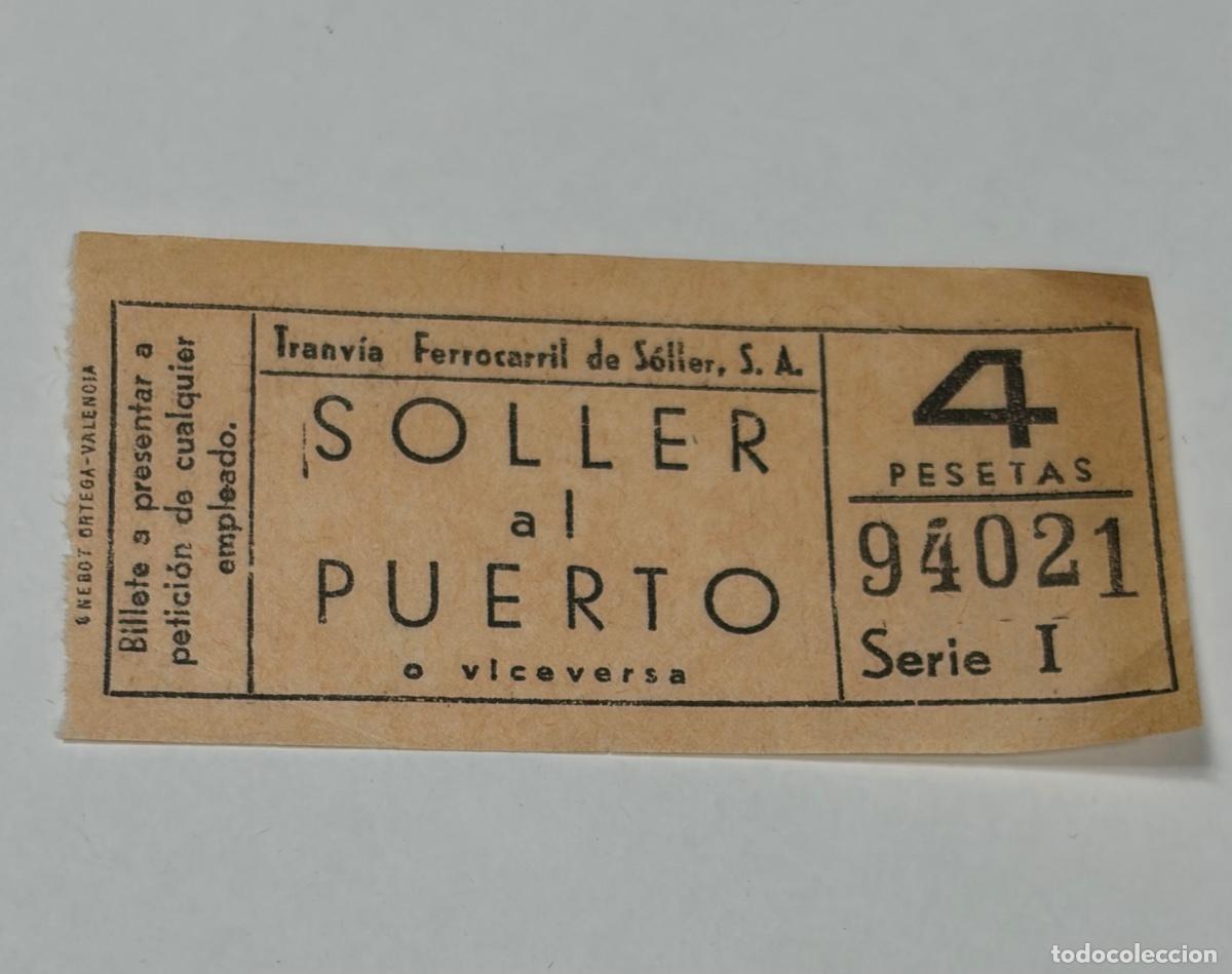 Coleccionismo billetes de transporte: Antiguo Billete Tranv&iacute;a Ferrocarril de S&oacute;ller