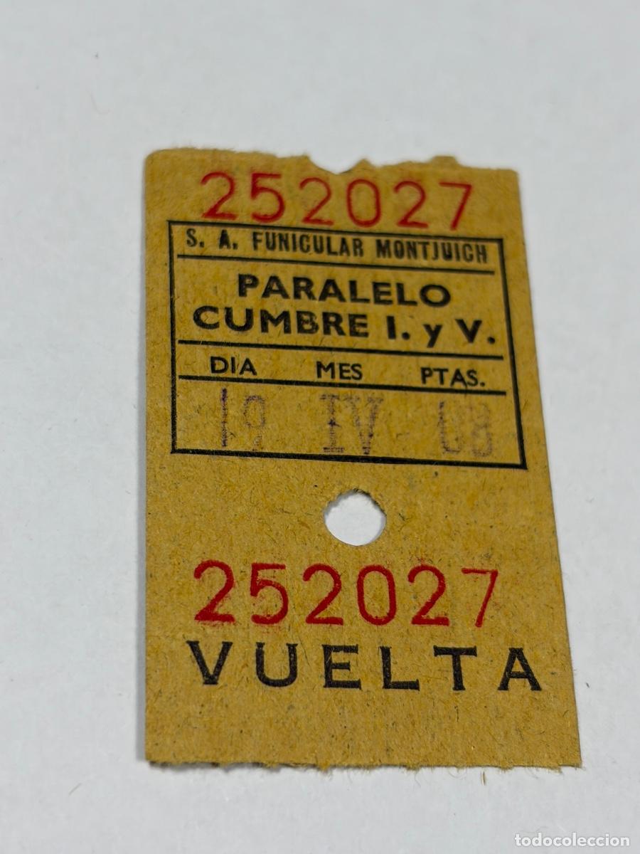 Coleccionismo billetes de transporte: Antiguo Billete Funicular de Montjuich - BARCELONA