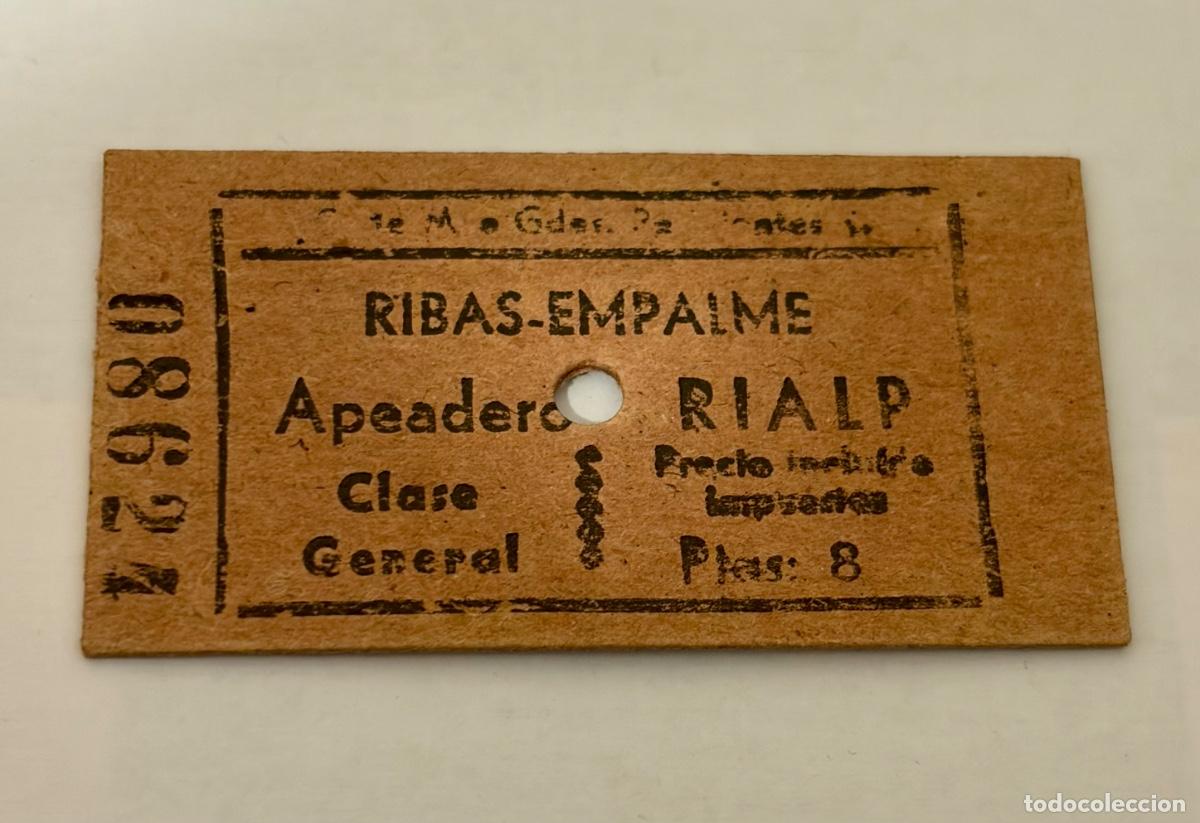 Coleccionismo billetes de transporte: ANTIGUO BILLETE TREN CREMALLERA NURIA - TRAYECTO DE RIBAS A APEADERO RIALP