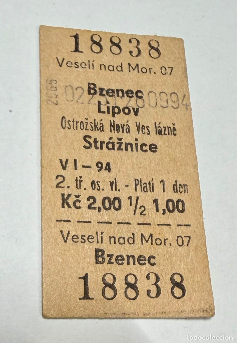 Coleccionismo billetes de transporte: ANTIGUO BILLETE TREN FERROCARRIL TIPO EDMONDSON - REPUBLICA CHECA