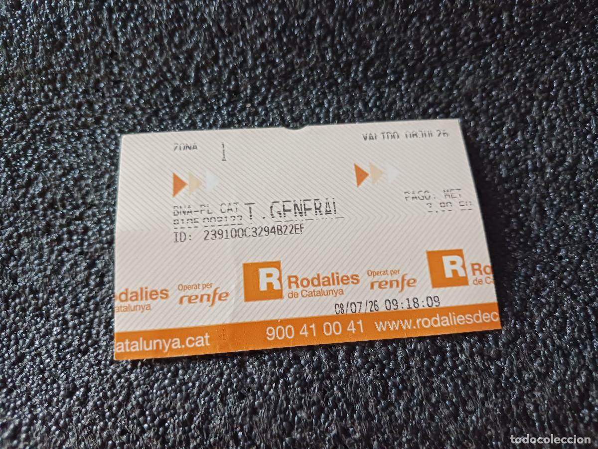 Coleccionismo billetes de transporte: rodalies de renfe, barcelona plaza de catalunya, pago metalico