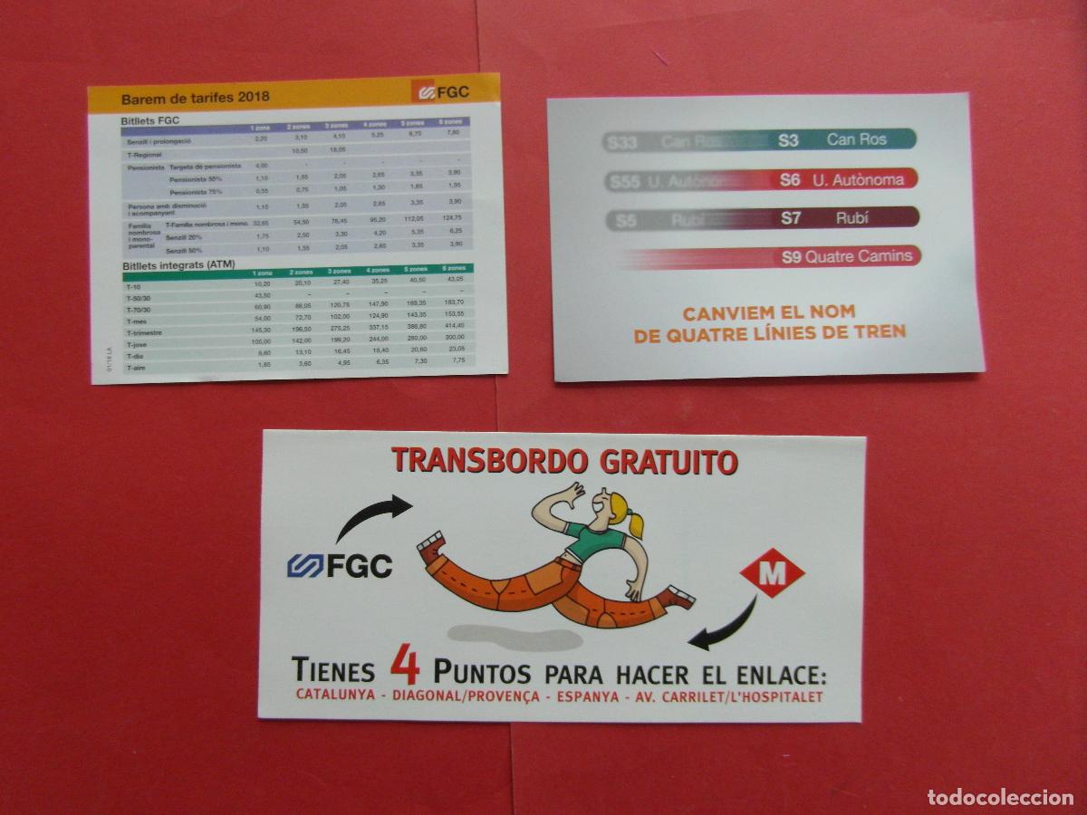 Coleccionismo billetes de transporte: REF: BCN100 - COL. BARCELONA 3 FOLLETO FGC FERROCARRILES GENERALITAT ANTIGUOS VER DETALLE -LEEINT