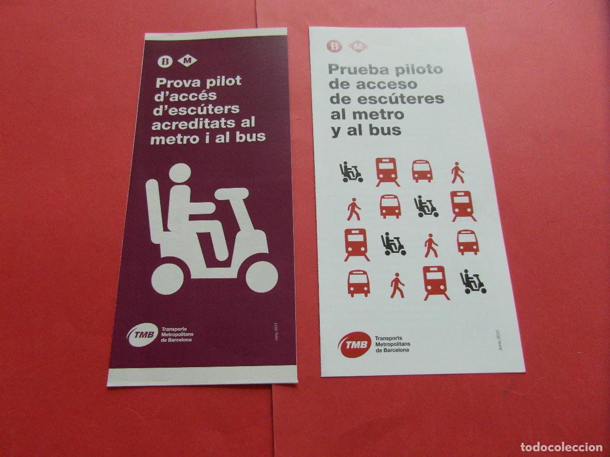 Coleccionismo billetes de transporte: REF: BCN100 - COL. BARCELONA 2 FOLLETO NUEVA TARJETA PARA ACCESO ESCUTER PRUEBA PILOTO METRO -LEEINT