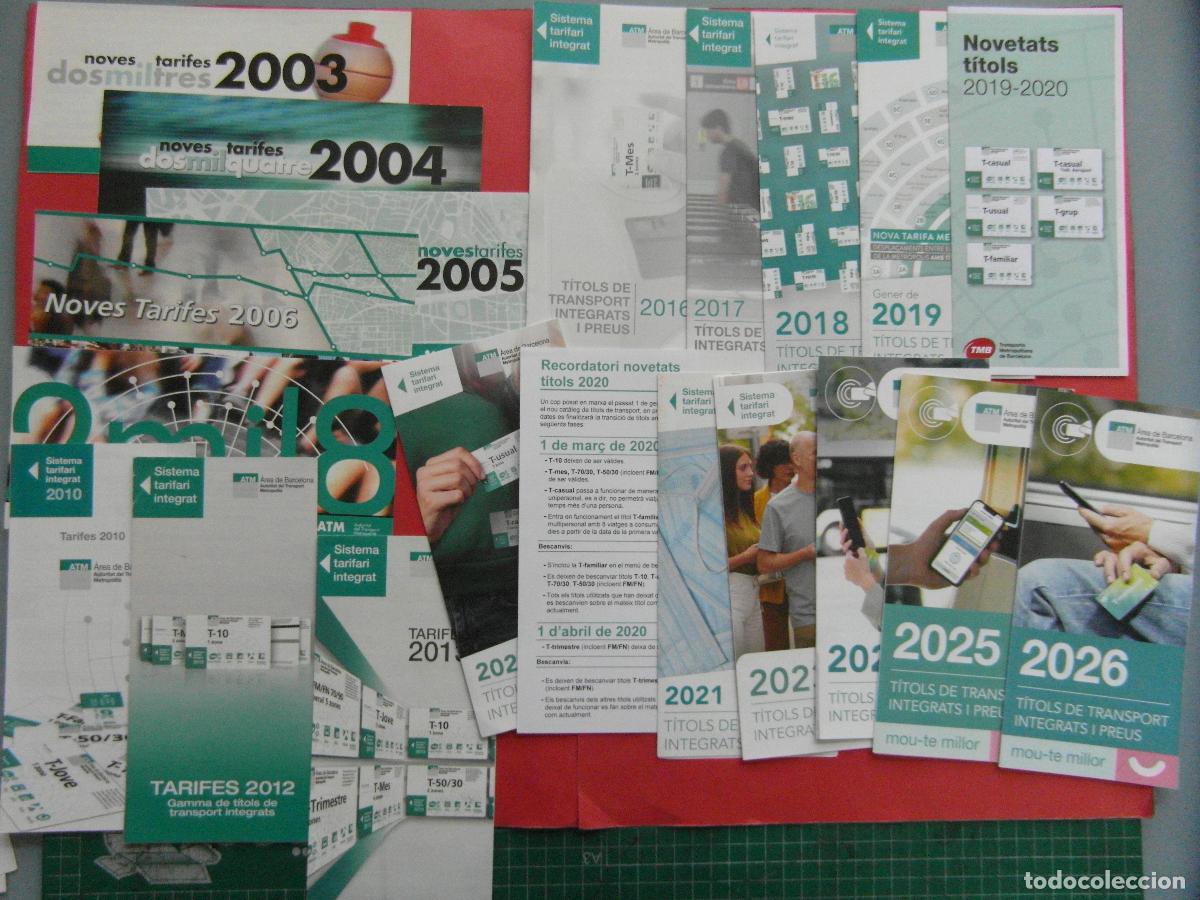 Coleccionismo billetes de transporte: REF: BCN100 - COL. BARCELONA 20 FOLLETO ATM TARIFAS DIFERENTES A&Ntilde;OS VER FOTO PARA DETALLE - LEEINT