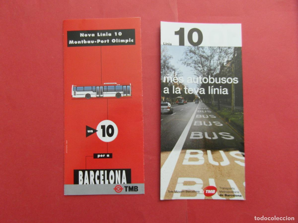 Coleccionismo billetes de transporte: REF: BCN100 - COL. BARCELONA AUTOBUSES 2 TRIPTICO LINEA 10 PLANO PARADAS HORARIO LEEINT