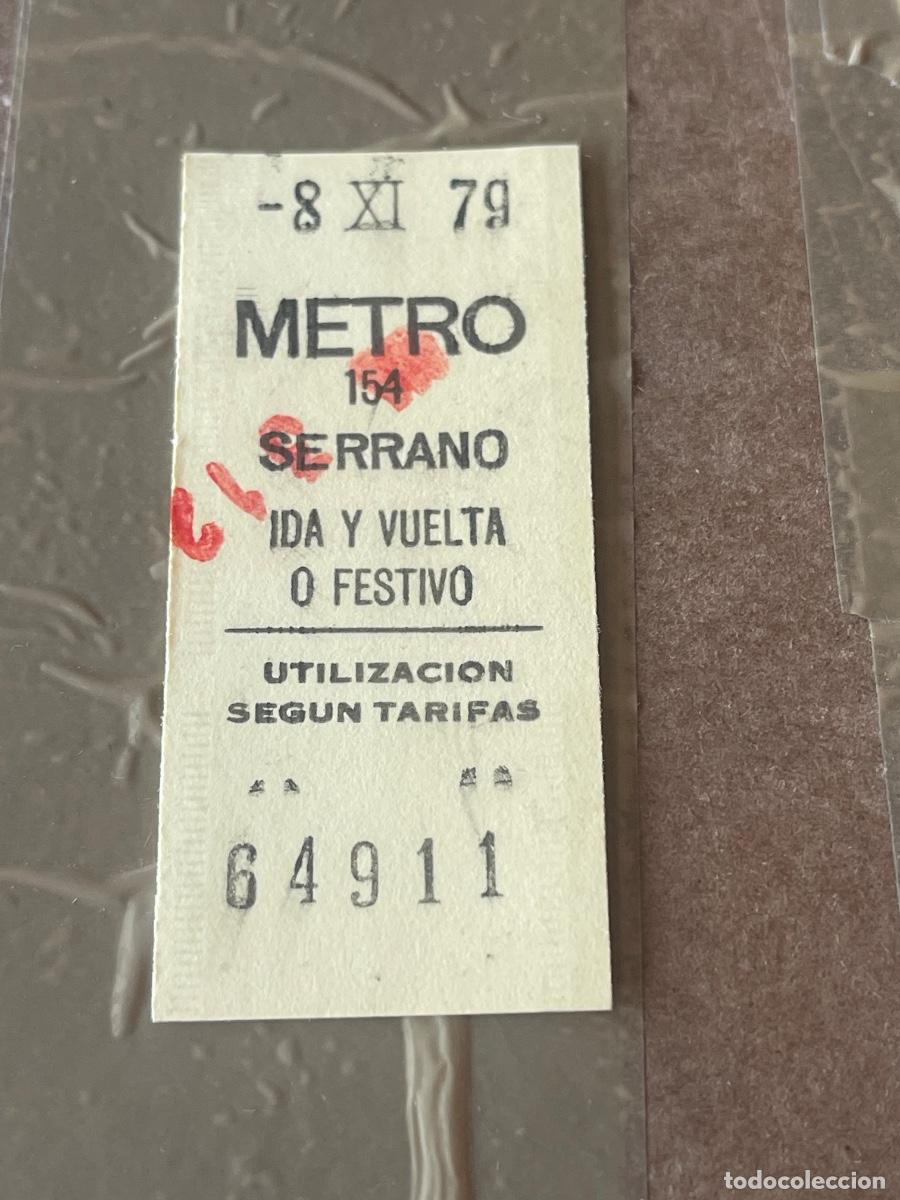Coleccionismo billetes de transporte: BILLETE METRO DE MADRID 1979 IDA Y VUELTA O FESTIVO AMARILLO - PARADA SERRANO 154