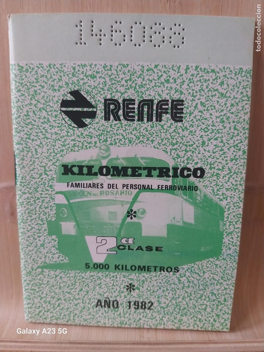 Coleccionismo billetes de transporte: RENFE KILOMETRICO A&Ntilde;O 1982 2&ordf;CLASE 146086 MBE 12.5X9CMS TREN FERROCARRIL 5000KM