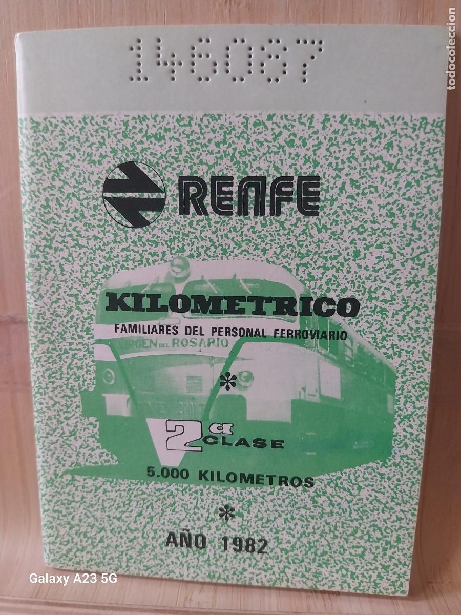 Coleccionismo billetes de transporte: RENFE KILOMETRICO A&Ntilde;O 1982 2&ordf;CLASE 146087 MBE 12.5X9CMS TREN FERROCARRIL 5000KM