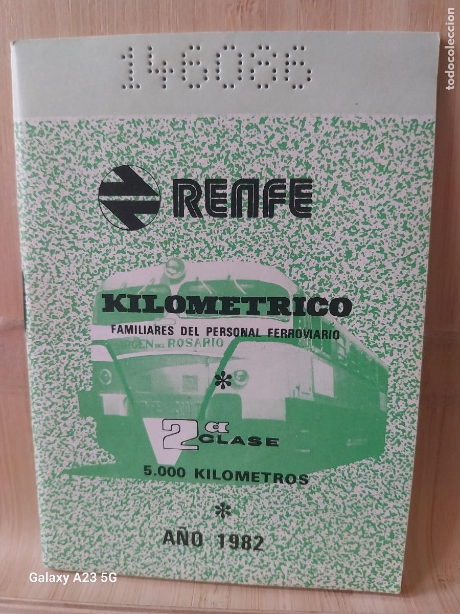 Coleccionismo billetes de transporte: RENFE KILOMETRICO A&Ntilde;O 1982 2&ordf;CLASE 146086 MBE 12.5X9CMS TREN FERROCARRIL 5000KM