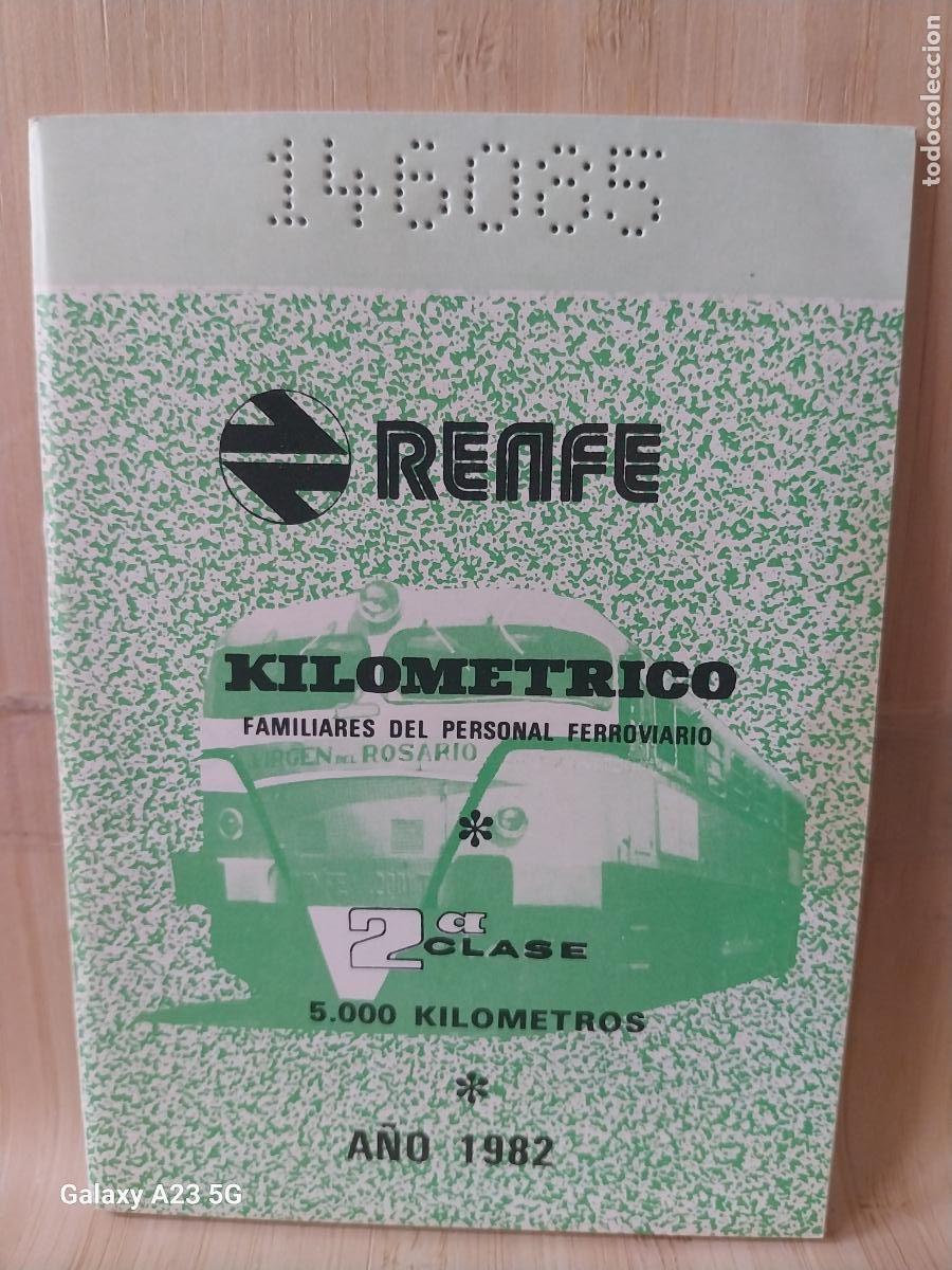 Coleccionismo billetes de transporte: RENFE KILOMETRICO A&Ntilde;O 1982 2&ordf;CLASE 146085 MBE 12.5X9CMS TREN FERROCARRIL 5000KM