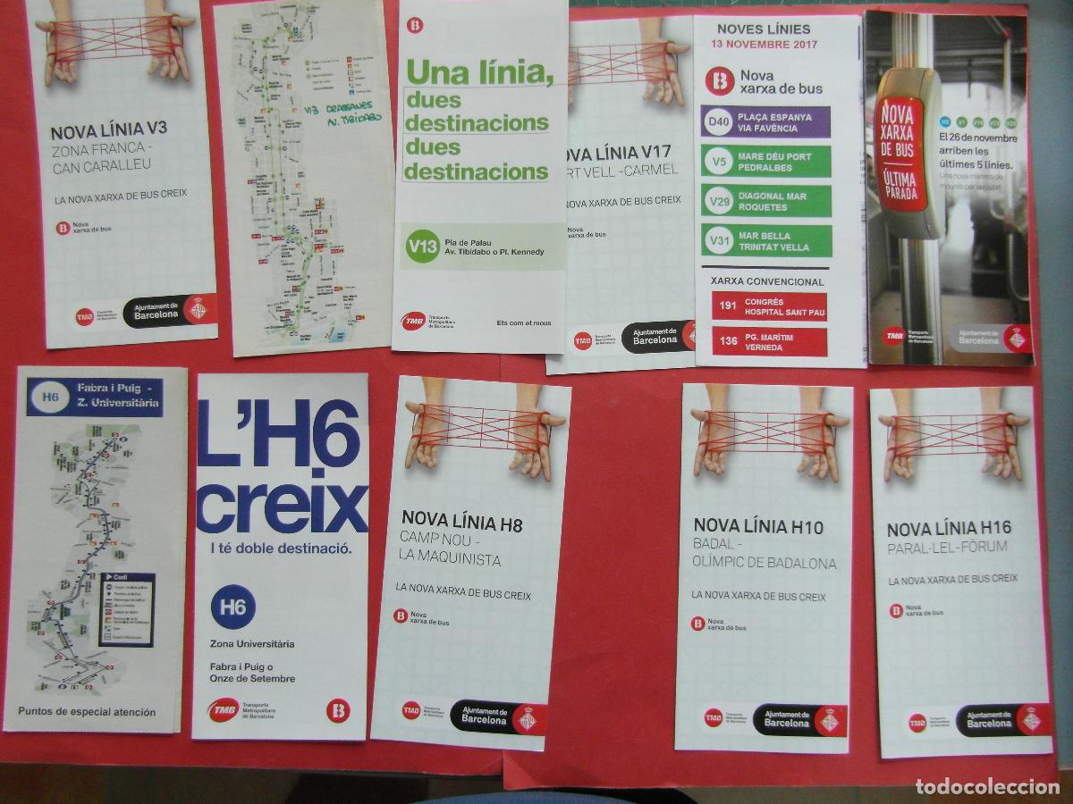 Sammeln von Fahrkarten: REF: BCN100 - COL. BARCELONA AUTOBUSES 11 TRIPTICO H10H16 H8 H6 V3 V13 V17 PLANO PARADAS HORARIO LEE