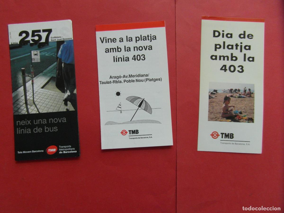 Collectionnisme Billets de transport: REF: BCN100 BARCELONA AUTOBUSES 3 TRIPTICO 257 403 PLANO PARADAS HORARIO LEE