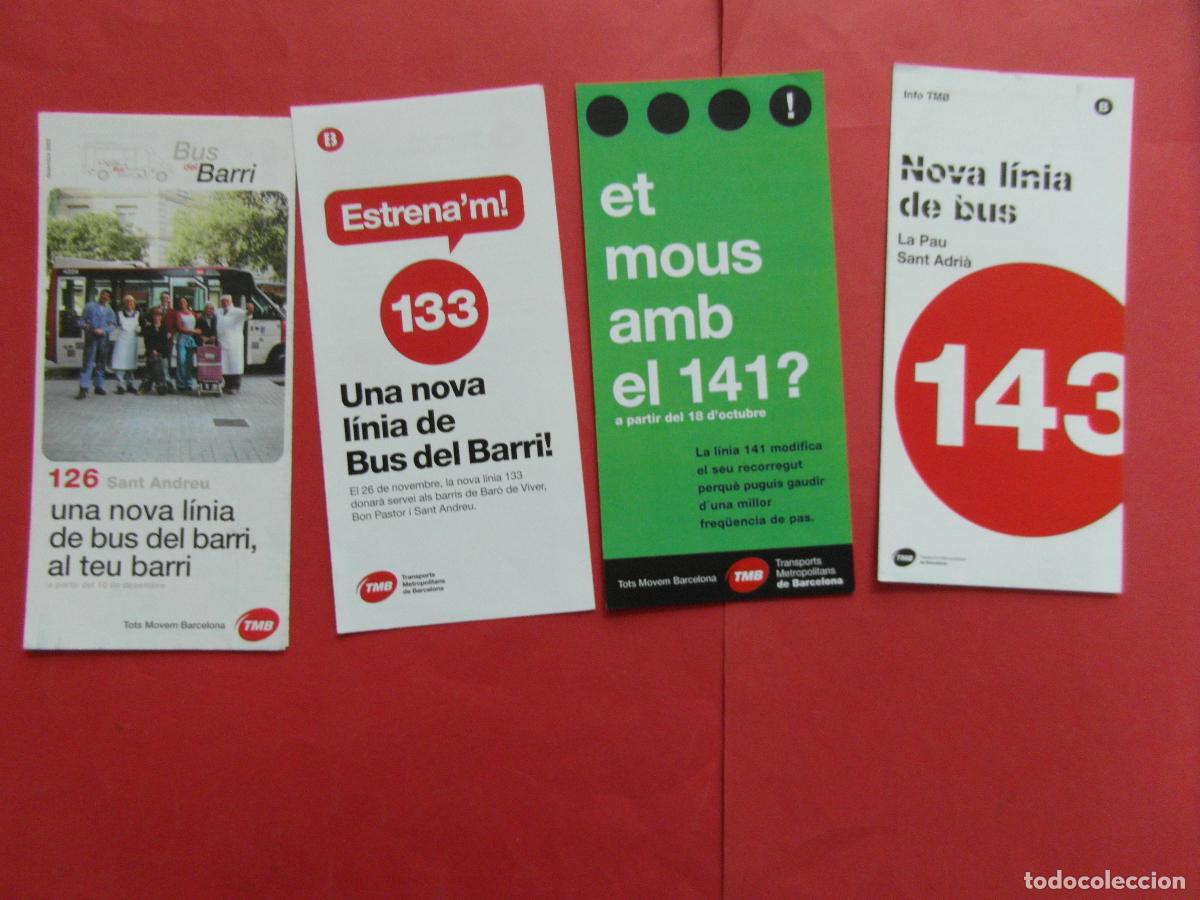 Coleccionismo billetes de transporte: REF: BCN100 BARCELONA AUTOBUSES 4 TRIPTICO 126 133 141 143 PLANO PARADA HORARIO LEEINT