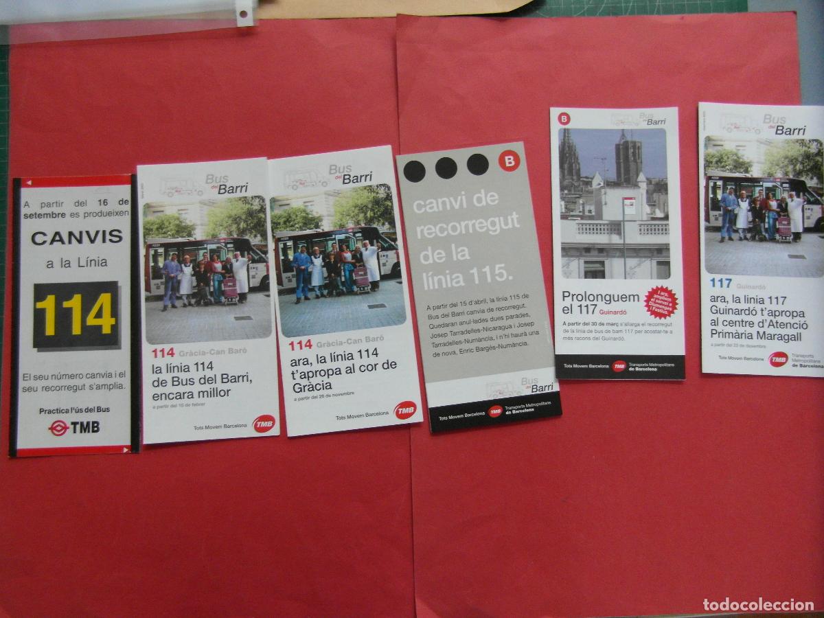 Colecionismos Bilhetes de Transporte: REF: BCN100 BARCELONA AUTOBUSES 6 TRIPTICO 114 115 117 PLANO PARADA HORARIO LEEINT