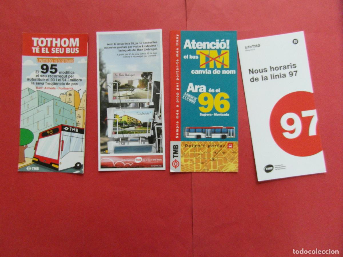 Coleccionismo billetes de transporte: REF: BCN100 BARCELONA AUTOBUSES 4 TRIPTICO 95 (93 94) 96 97 PLANO PARADA HORARIO LEEINT