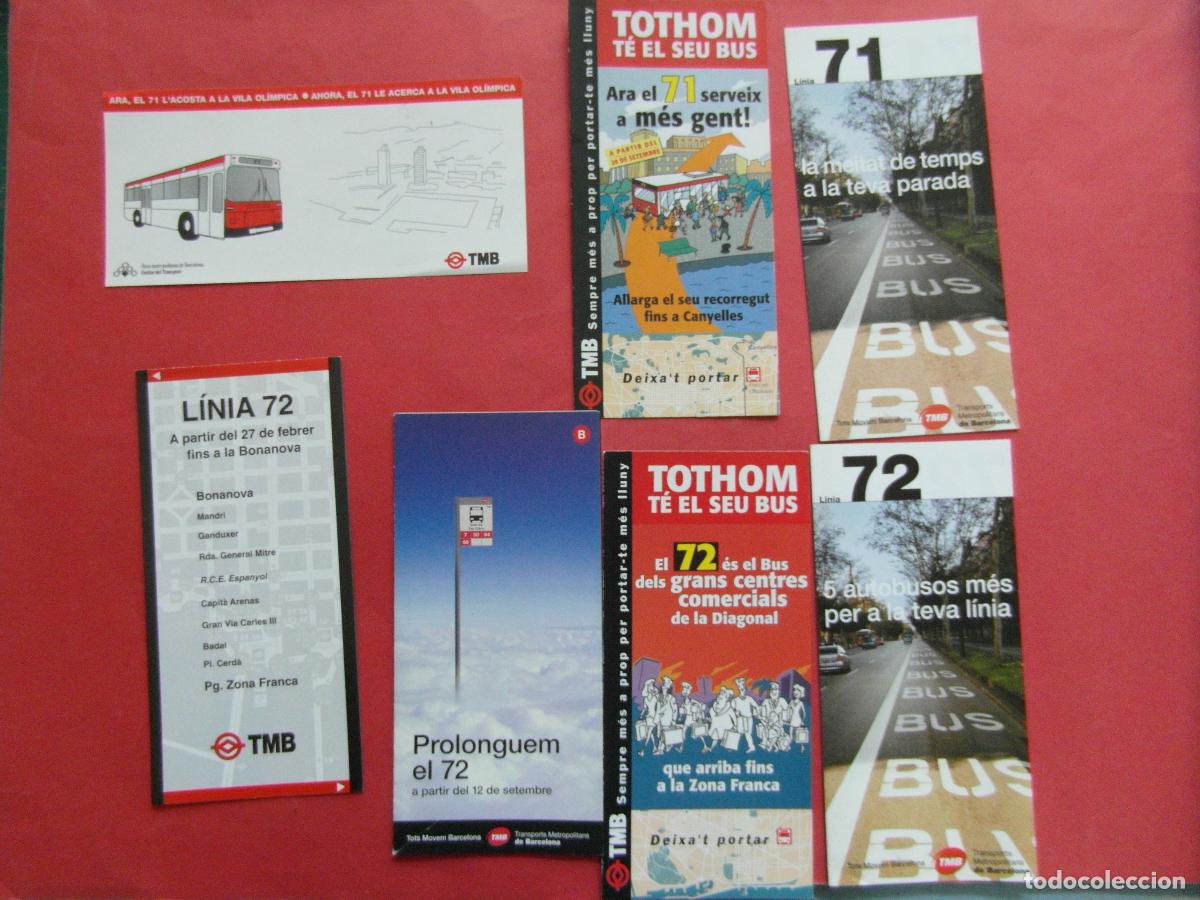 Coleccionismo billetes de transporte: REF: BCN100 BARCELONA AUTOBUSES 7 TRIPTICO 71 72 PLANO PARADA HORARIO LEEINT