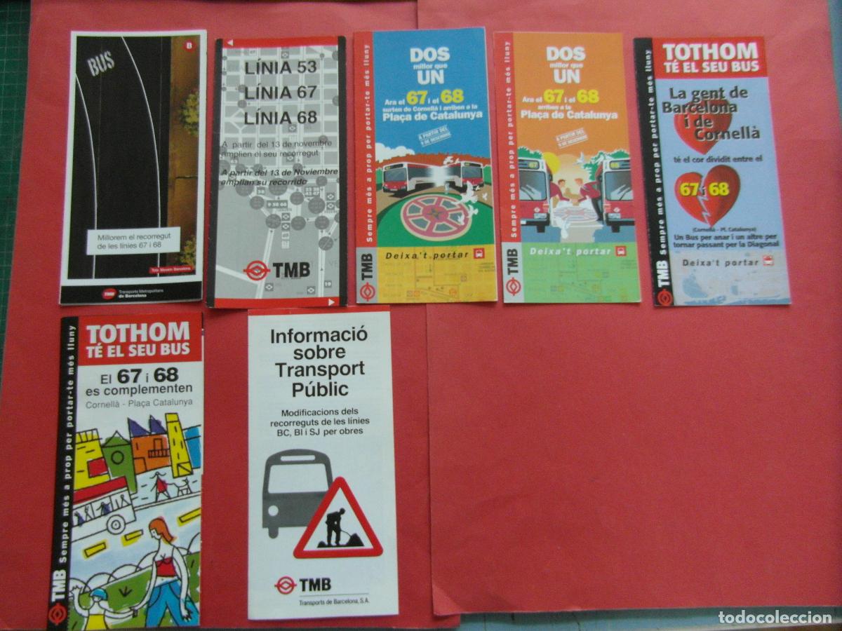 Coleccionismo billetes de transporte: REF: BCN100 BARCELONA AUTOBUSES 7 TRIPTICO 67 68 CORNELLA 53 BC BI SJ PLANO PARADA HORARIO LEEINT