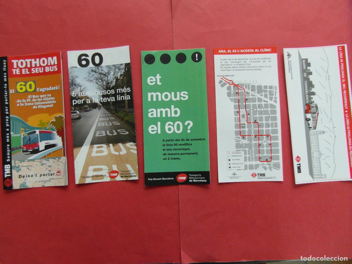 Coleccionismo billetes de transporte: REF: BCN100 BARCELONA AUTOBUSES 5 TRIPTICO 60 63 PLANO PARADA HORARIO LEEINT