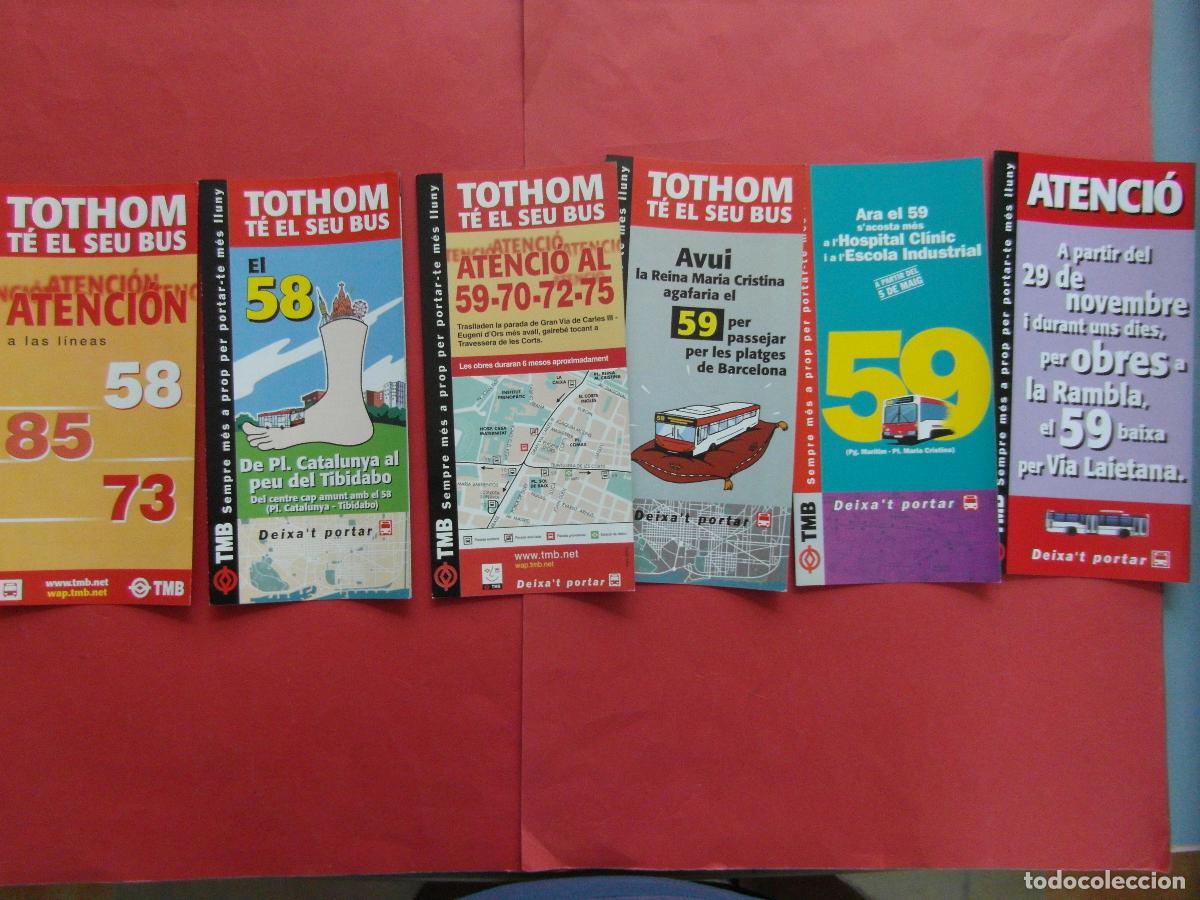 Coleccionismo billetes de transporte: REF: BCN100 BARCELONA AUTOBUSES 6 TRIPTICO 58 85 73 59 70 72 75 PLANO PARADA HORARIO LEEINT