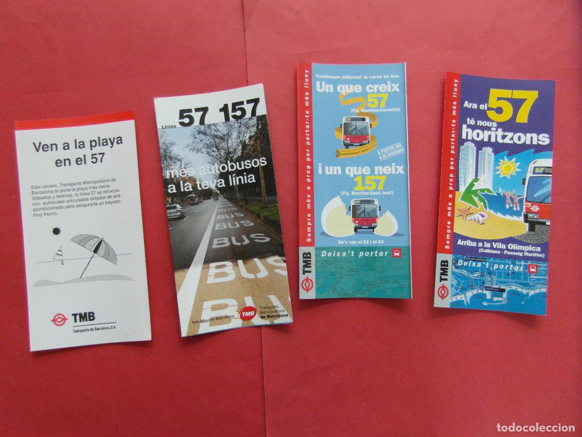 Coleccionismo billetes de transporte: REF: BCN100 BARCELONA AUTOBUSES 4 TRIPTICO 57 157 PLANO PARADA HORARIO LEEINT