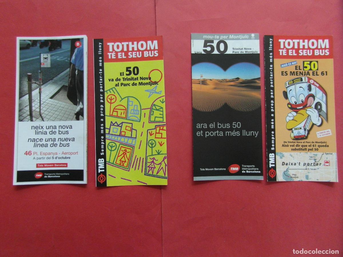 Coleccionismo billetes de transporte: REF: BCN100 BARCELONA AUTOBUSES 4 TRIPTICO 46 50 PLANO PARADA HORARIO LEEINT
