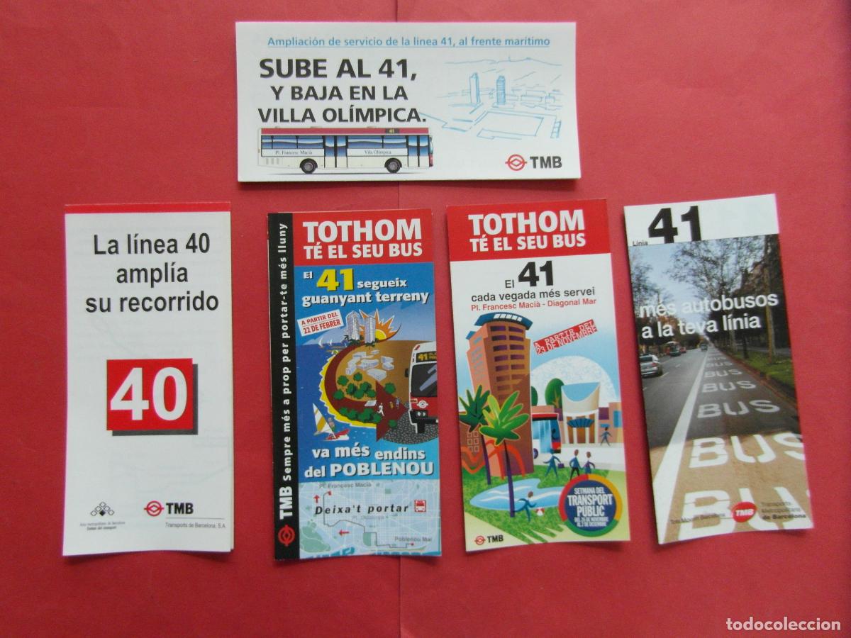 Coleccionismo billetes de transporte: REF: BCN100 BARCELONA AUTOBUSES 5 TRIPTICO 40 41 PLANO PARADA HORARIO LEEINT